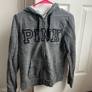 Grey Pink Zip Up